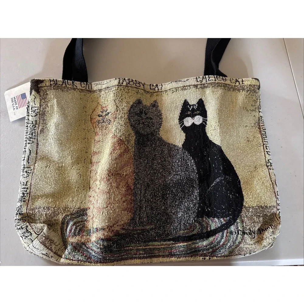 Tabby Cats Tapestry Tote Two Sided by Cindy Shamp USA